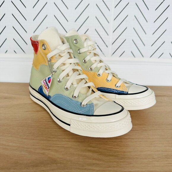 ⭐Converse Chuck 70 HI Crafted Patchwork Sz 10.5 Men Shoes Sneakers Green A03292C - Picture 4 of 9